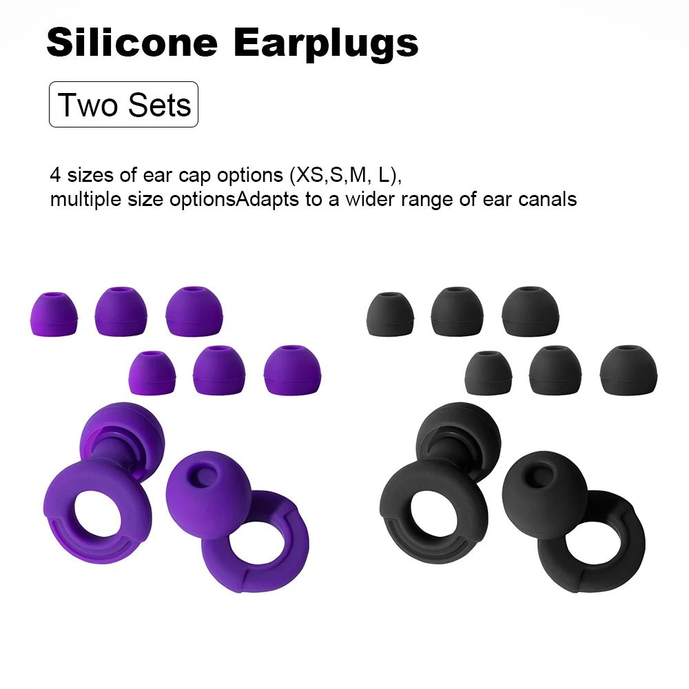Reusable Silicone Noise-Reducing Earplugs – 4 Sizes for Sleep, Swimming and Travel - Goodify Mart