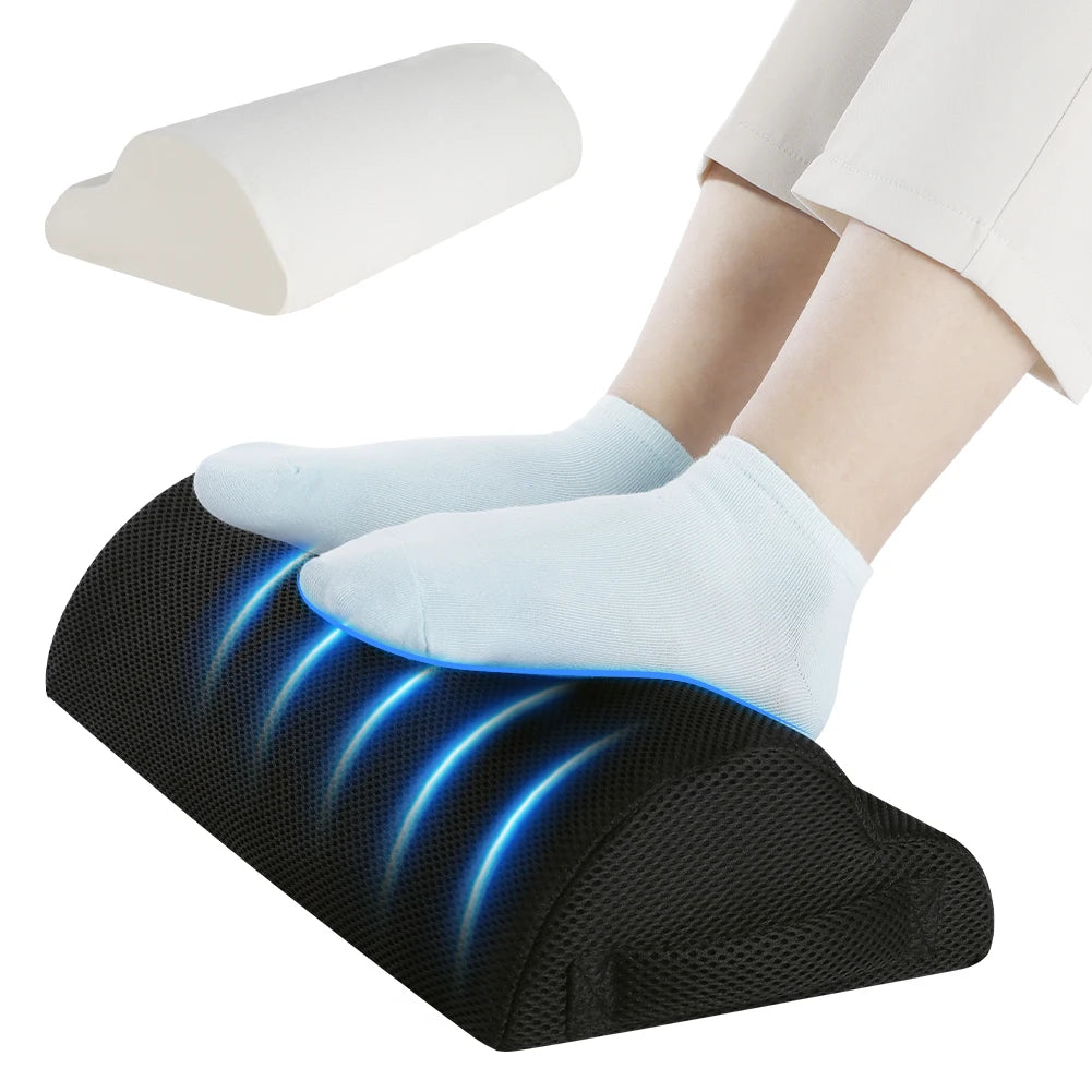 Memory Foam Under-Desk Footrest – 40 × 20 × 10cm Office, Gaming and Home Leg Support