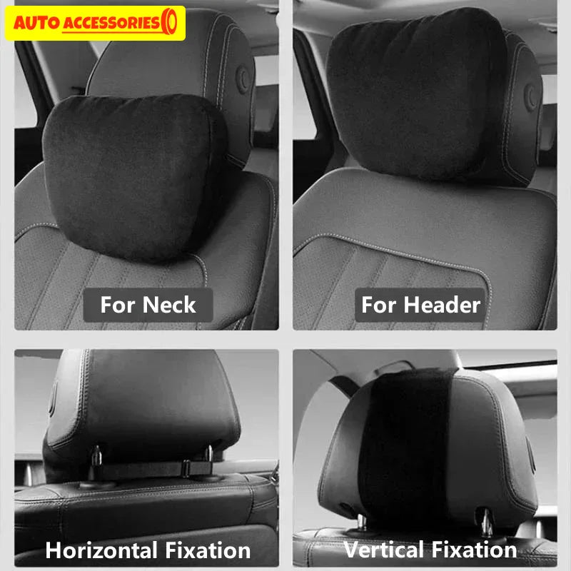 Universal Car Headrest Neck Pillow – Soft Adjustable Seat Support Cushion