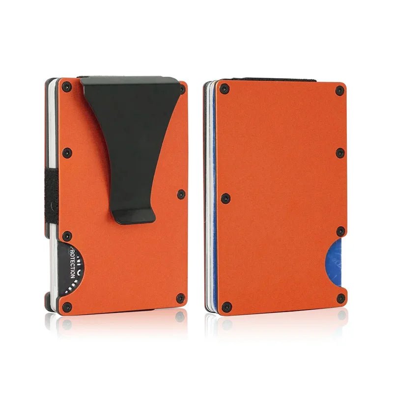 RFID-Blocking Aluminum Card Holder Wallet With Money Clip – Slim Metal Credit Card Case - Goodify Mart