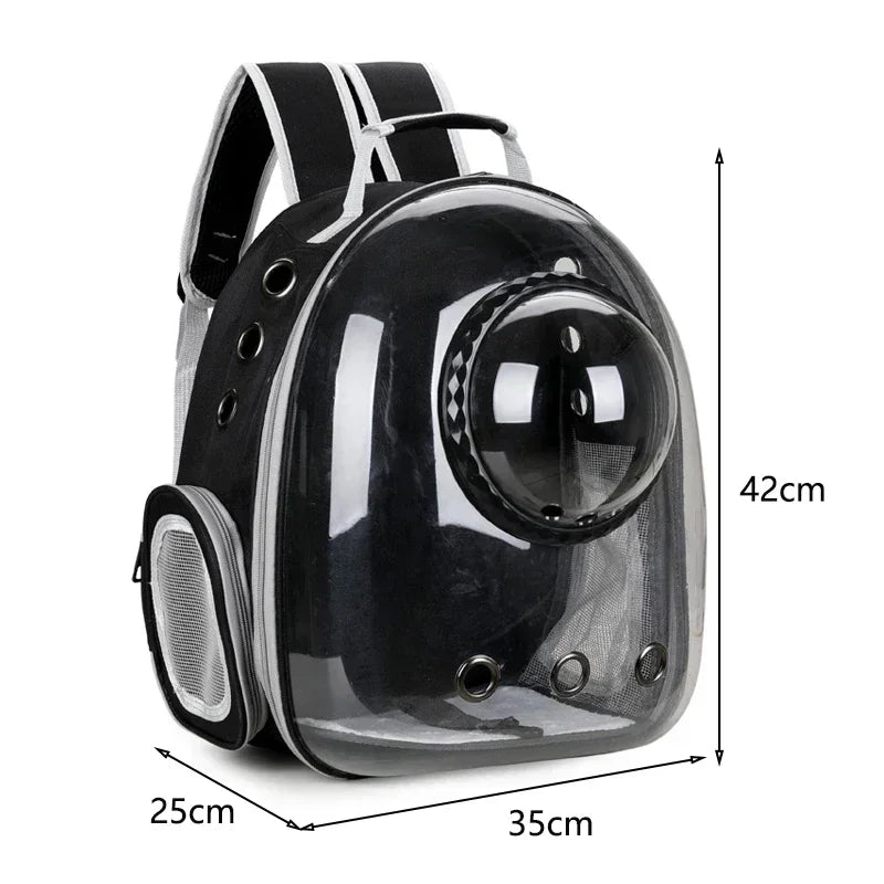 Transparent Space Capsule Pet Backpack – Breathable Cat & Dog Carrier with PVC Window