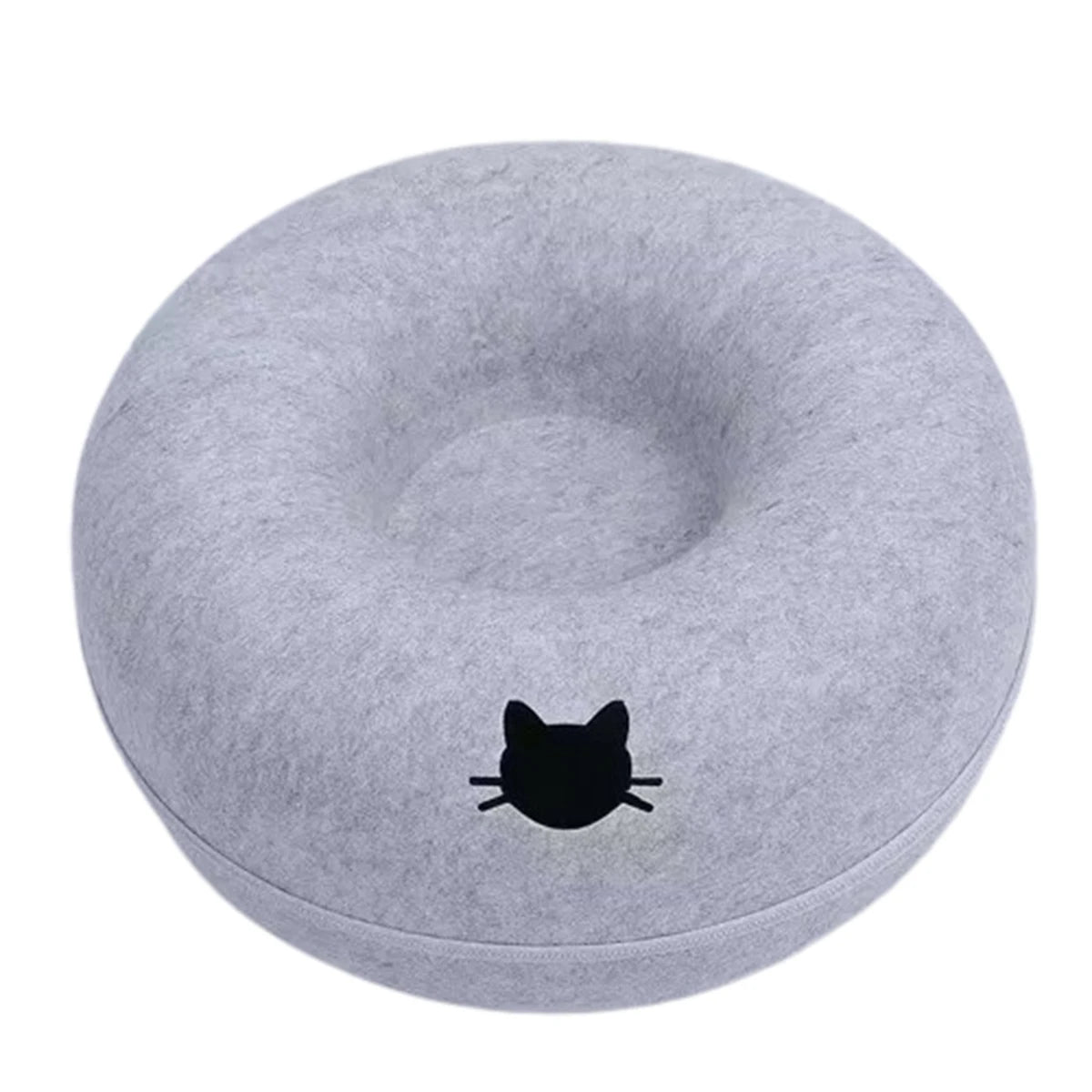Round Felt Cat Tunnel Bed & Scratcher – Interactive Donut Nest For Kittens