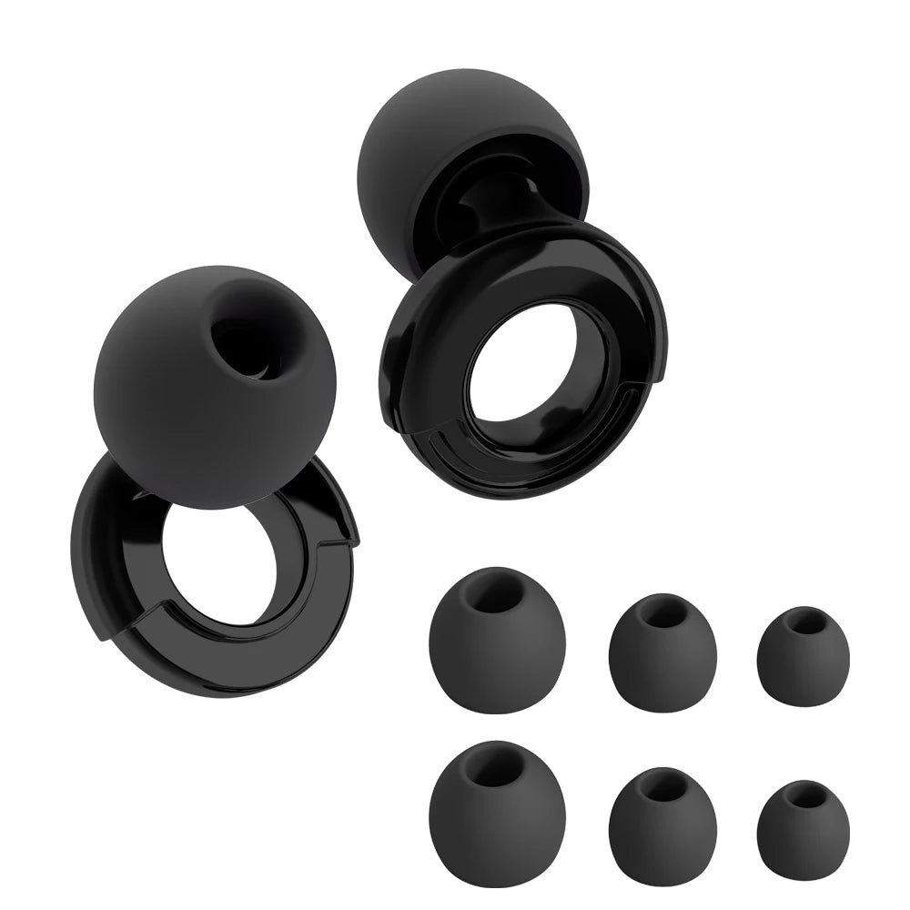 Reusable Silicone Noise-Reducing Earplugs – 4 Sizes for Sleep, Swimming and Travel