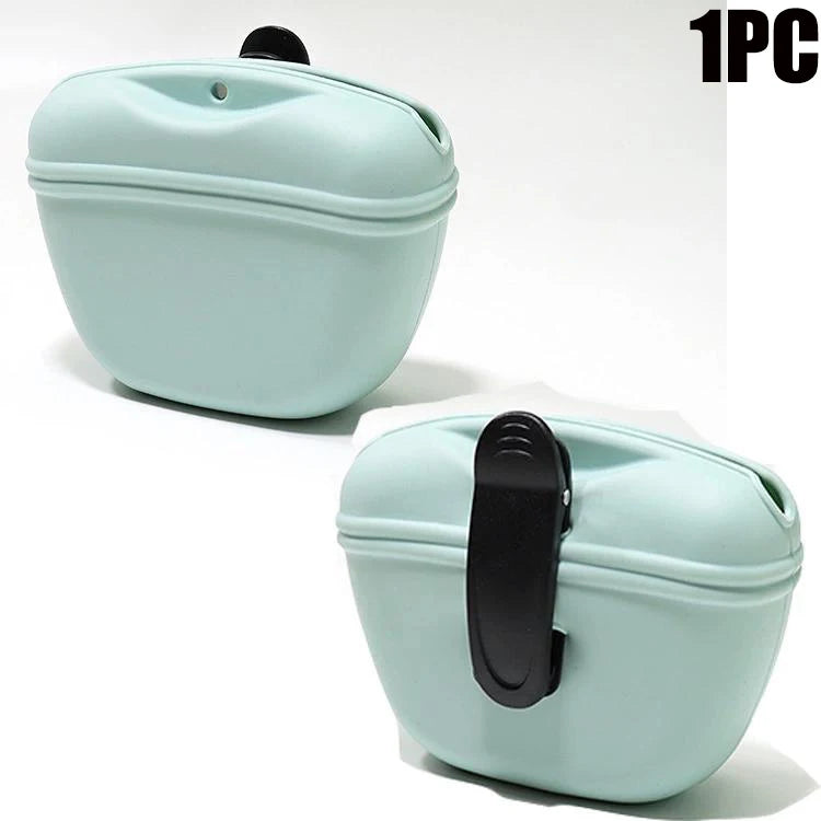 Portable Dog Training Treat Pouch – Silicone Waist Bag for Obedience, Agility & Outdoor Walking