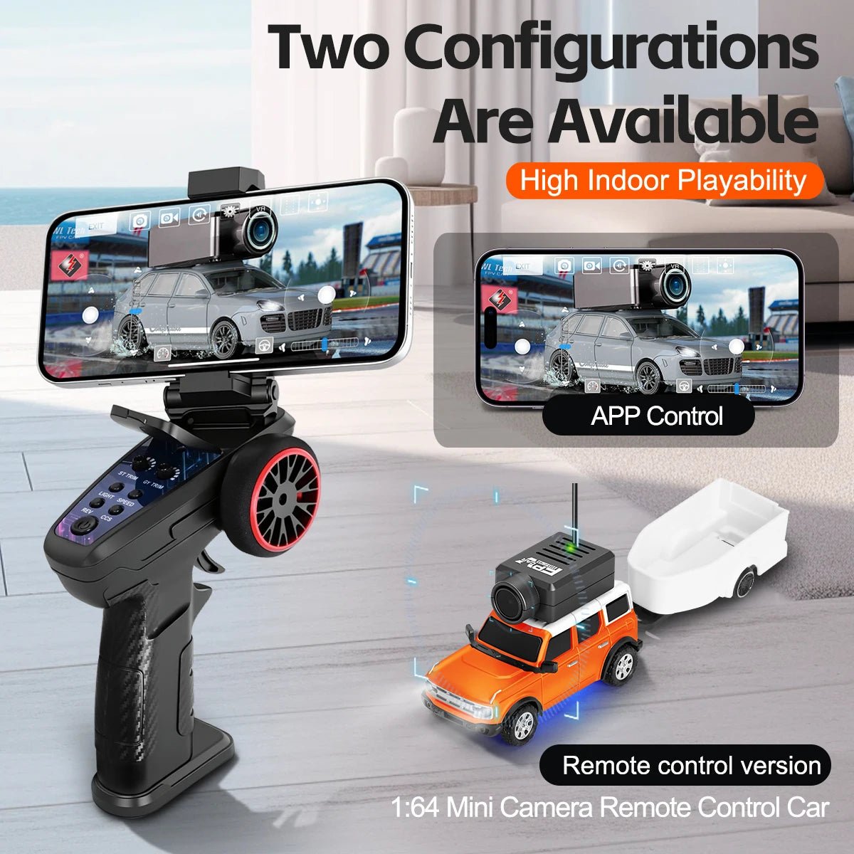 WLtoys 1/64 Mini RC Car with 720P FPV Camera Wifi APP Control 2.4G Reomte Contorl Racing Vehicle Toy for Children 6405 6406 - Goodify Mart