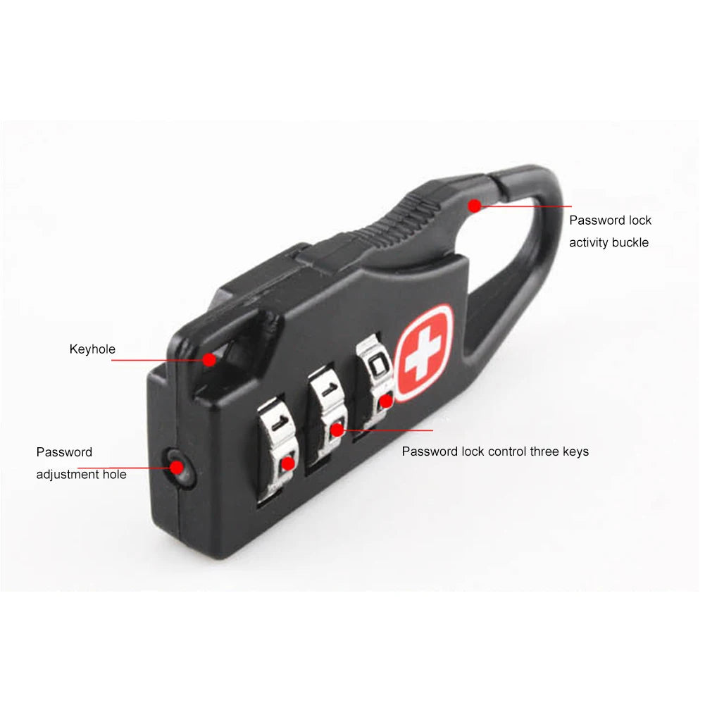 Mini 3-Digit Combination Padlock – Alloy Travel Lock for Luggage and Backpacks, 1–8 Pieces