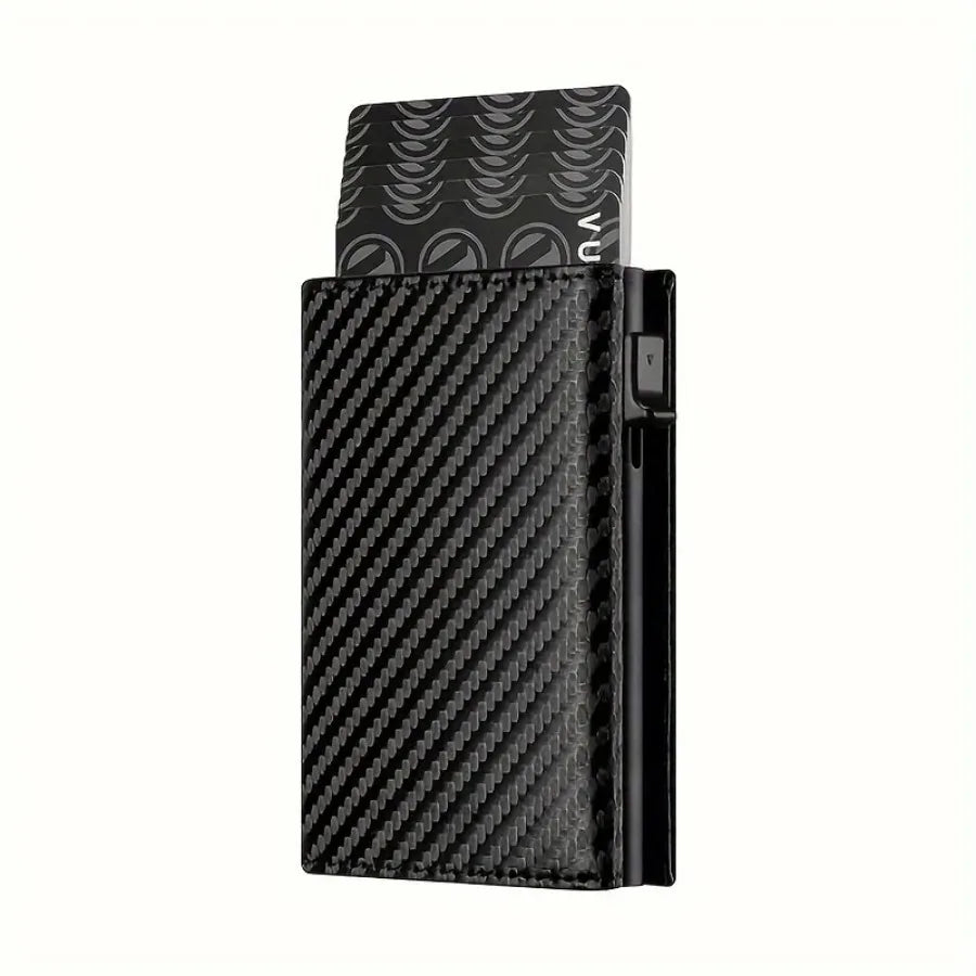 Pop-Up Card Holder Wallet With Zipper Coin Pocket – Slim RFID-Blocking Wallet