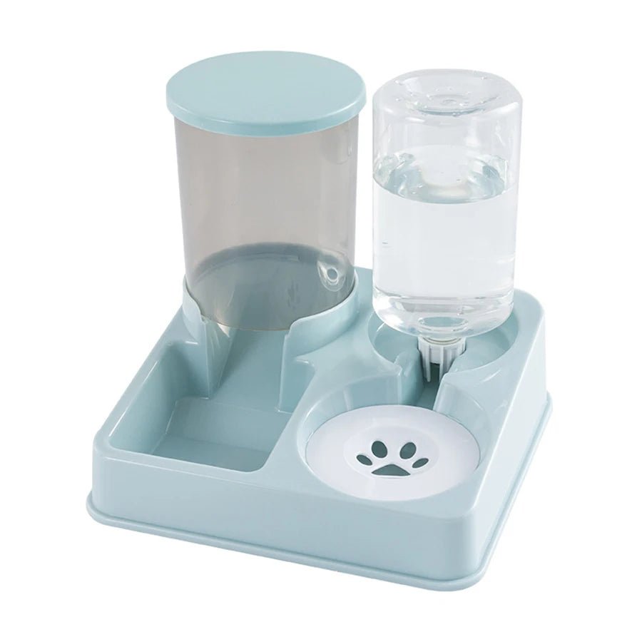 2-in-1 Automatic Cat & Dog Feeder with Water Dispenser – Tilted Gravity Pet Food & Water Bowl Set - Goodify Mart