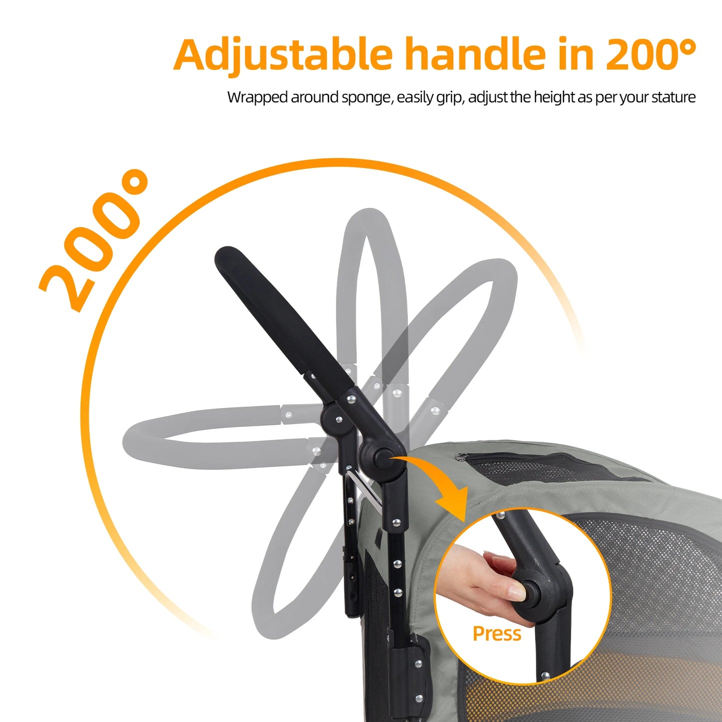 Heavy-Duty Foldable Dog Stroller For Large Dogs – 4-Wheel Pet Carrier Up To 65kg