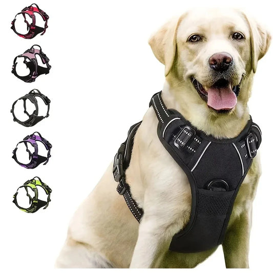 Pet Dog Harness, Collar & Leash Set – Adjustable Vest Harness for Small & Medium Dogs
