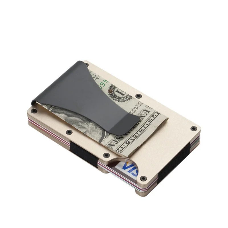 RFID-Blocking Aluminum Card Holder Wallet With Money Clip – Slim Metal Credit Card Case - Goodify Mart