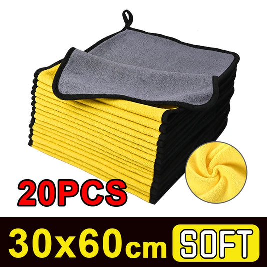 5–20 Pack Microfiber Car Cleaning Towels – Absorbent 30×30/30×60cm Cloths