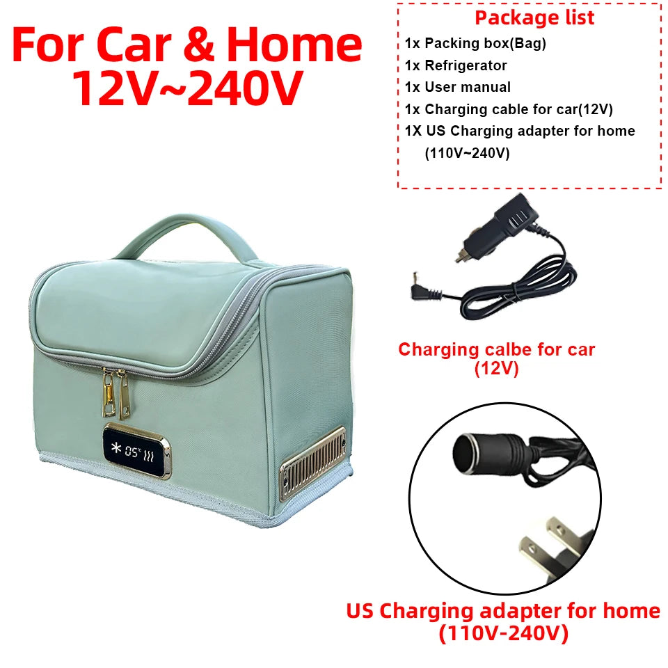 E-ACE R16G 4L Portable Electric Cooler & Warmer Bag – 12V Car Food and Drink Carrier