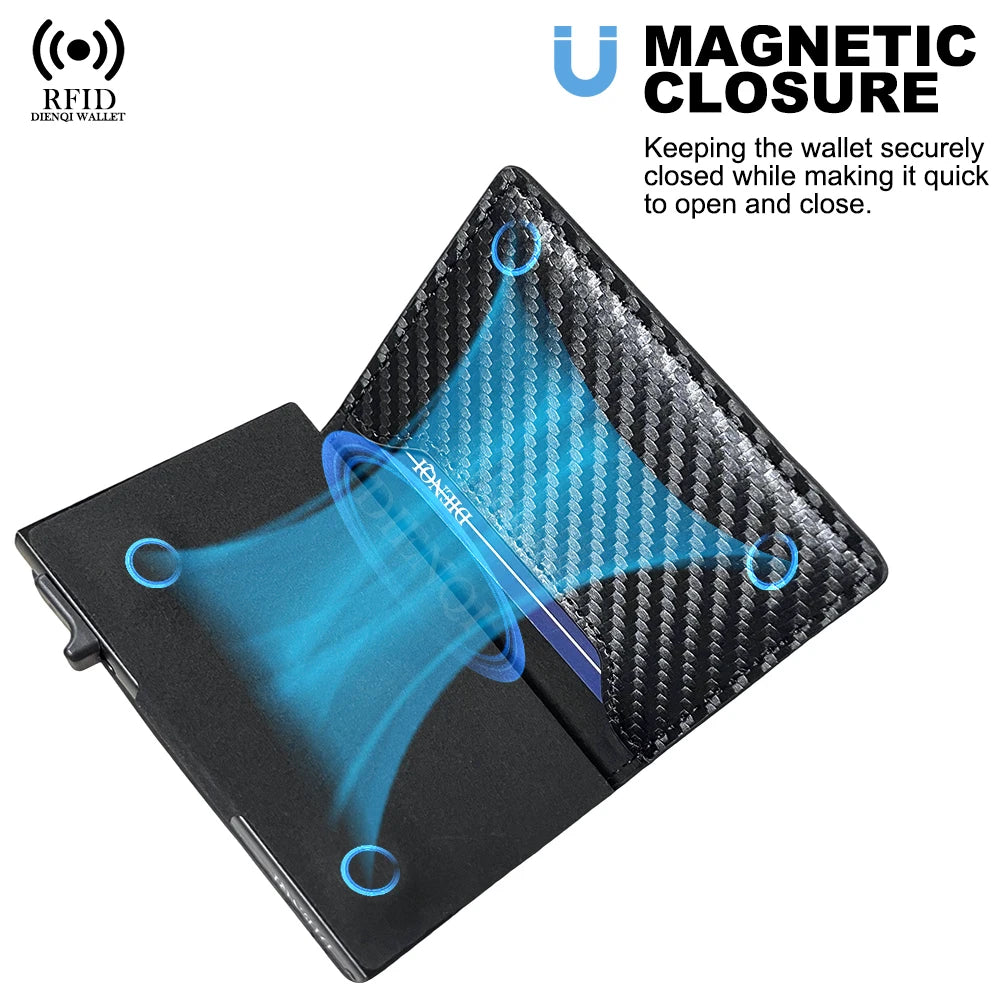 Slim RFID-Blocking Card Holder Wallet – Compact Black Wallet for Cards and Cash