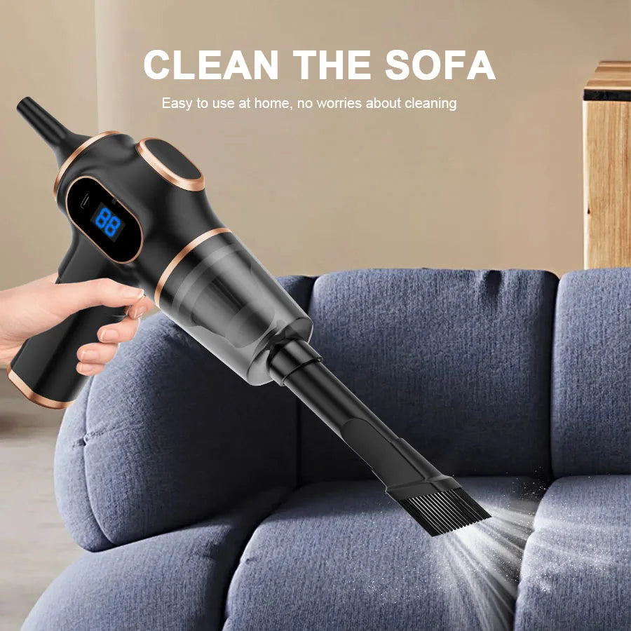 60W Cordless Handheld Car Vacuum – 2000mAh Bagless Cleaner With HEPA Filter