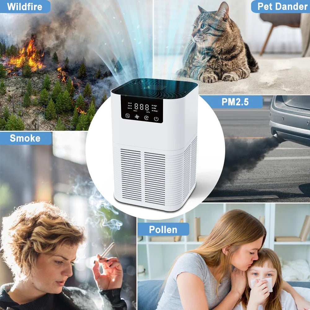 HEPA Air Purifier with Negative Ion & Aromatherapy