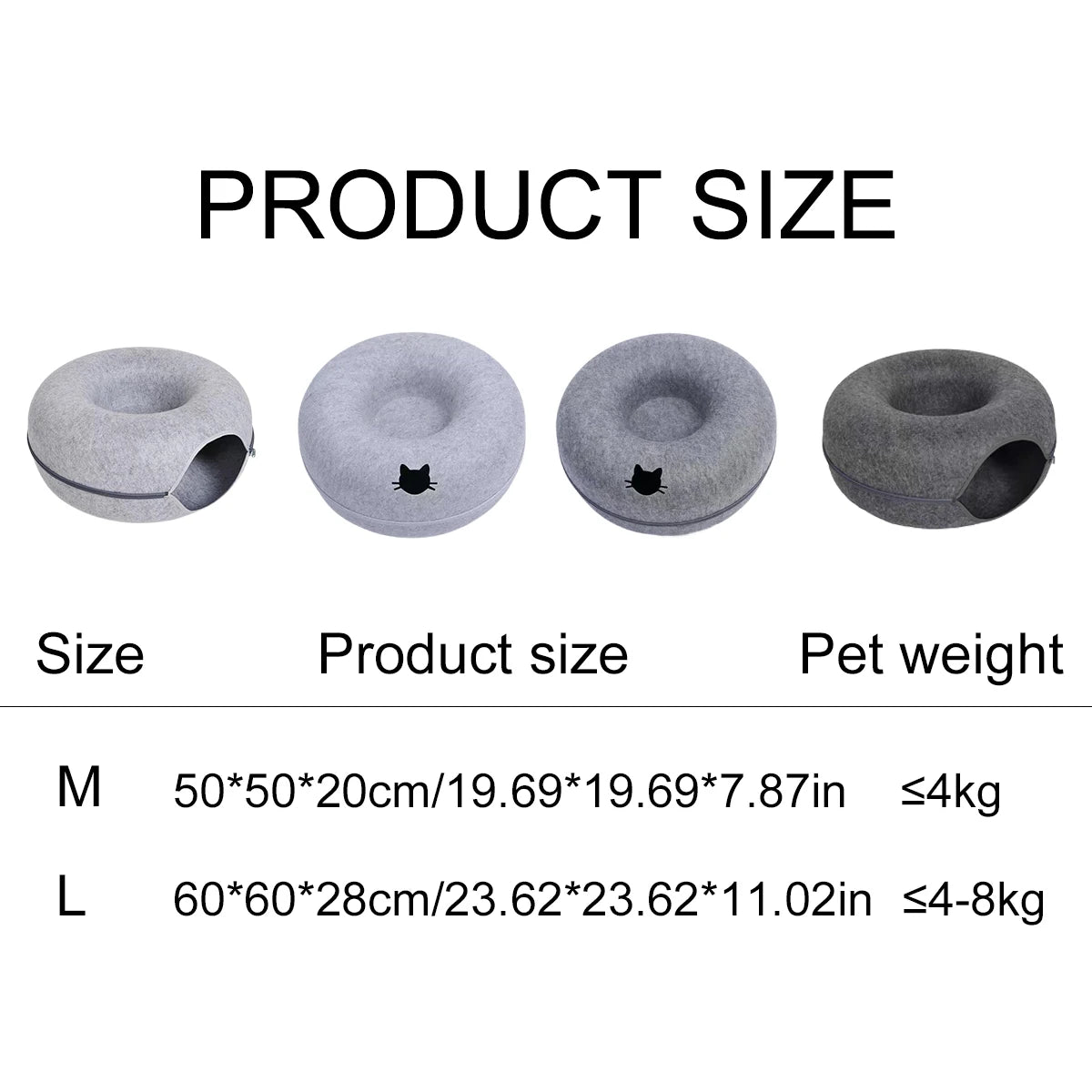 Round Felt Cat Tunnel Bed & Scratcher – Interactive Donut Nest For Kittens