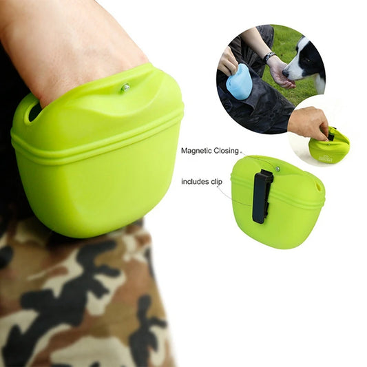 Portable Dog Training Treat Pouch – Silicone Waist Bag for Obedience, Agility & Outdoor Walking