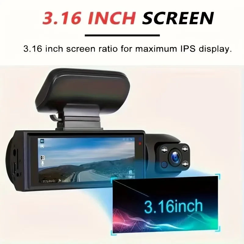 Focabo Dual Dash Cam 1080p – Front & Rear Car Camera With Night Vision and Loop Recording
