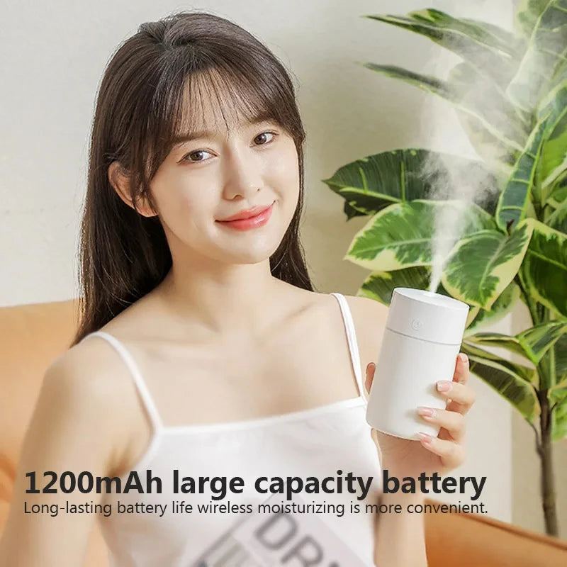 230ml Rechargeable Mini Humidifier – Cordless USB Mist Maker for Home, Office and Car