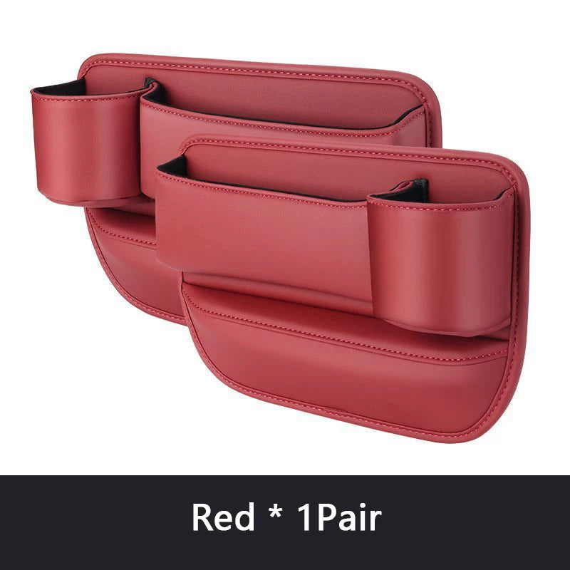 PU Leather Car Seat Gap Organizer With Phone, Cup And Key Storage – 1/2 Pieces