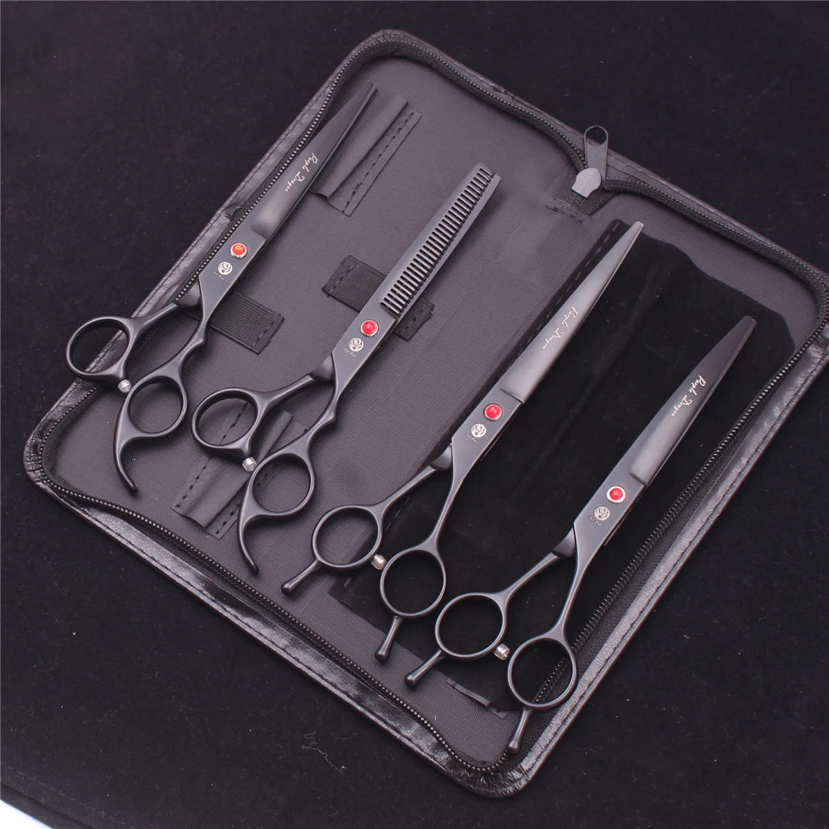 Purple Dragon Professional Dog Grooming Scissors Kit – 6.5” & 7” Japan 440C Stainless Steel Shears Set (Z3002)