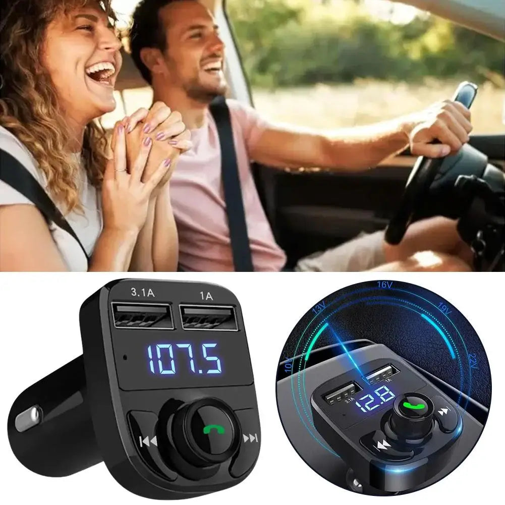Bluetooth 5.0 FM Transmitter With Dual USB Car Charger – Hands-Free Calling & MP3 Player
