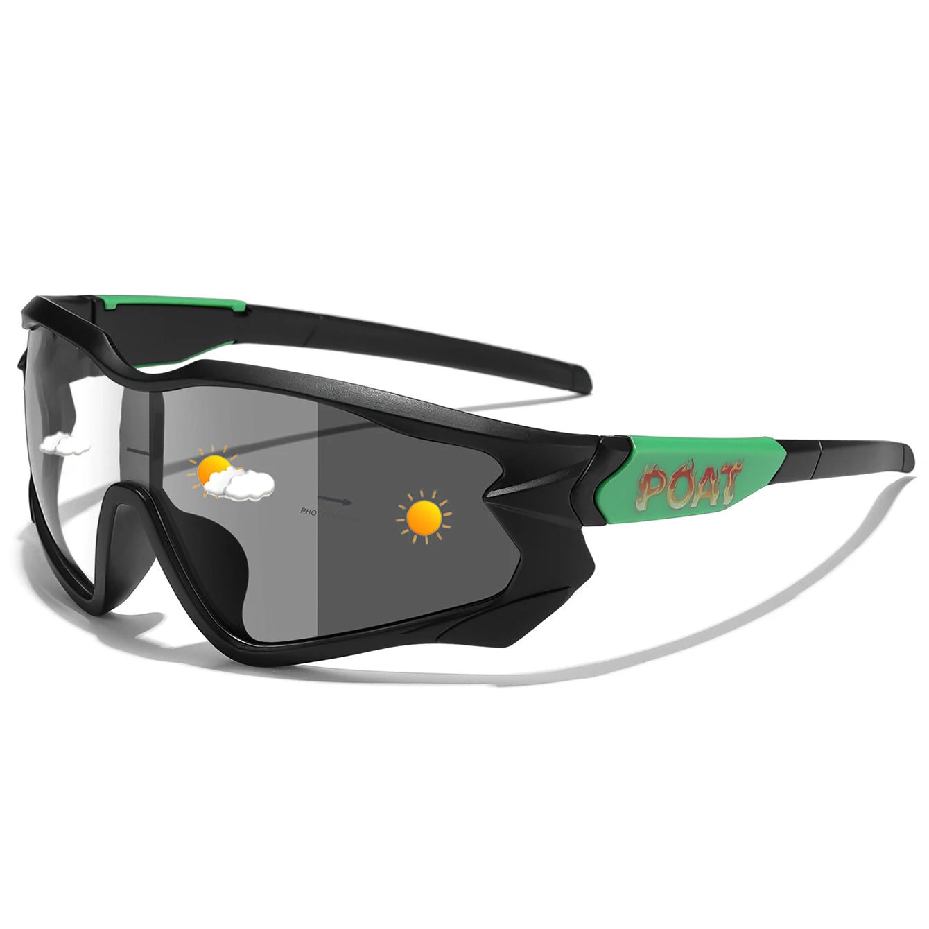 POAT Photochromic Cycling Sunglasses – UV400 MTB Bike Sports Glasses for Men & Women
