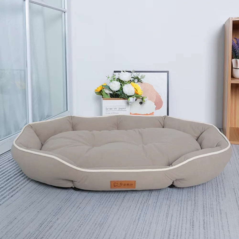 Large Corduroy Dog Sofa Bed – Warm Washable Cushion For Dogs & Cats