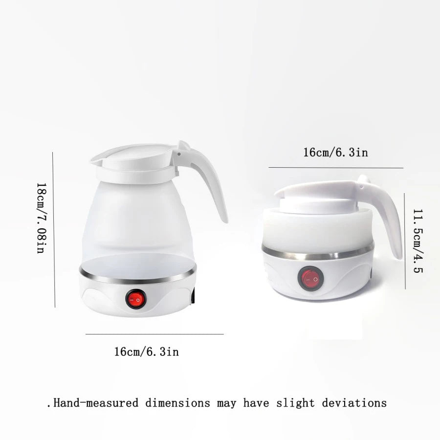 Folding Electric Kettle 0.6L – Portable Silicone Travel Kettle with Auto Shut-Off