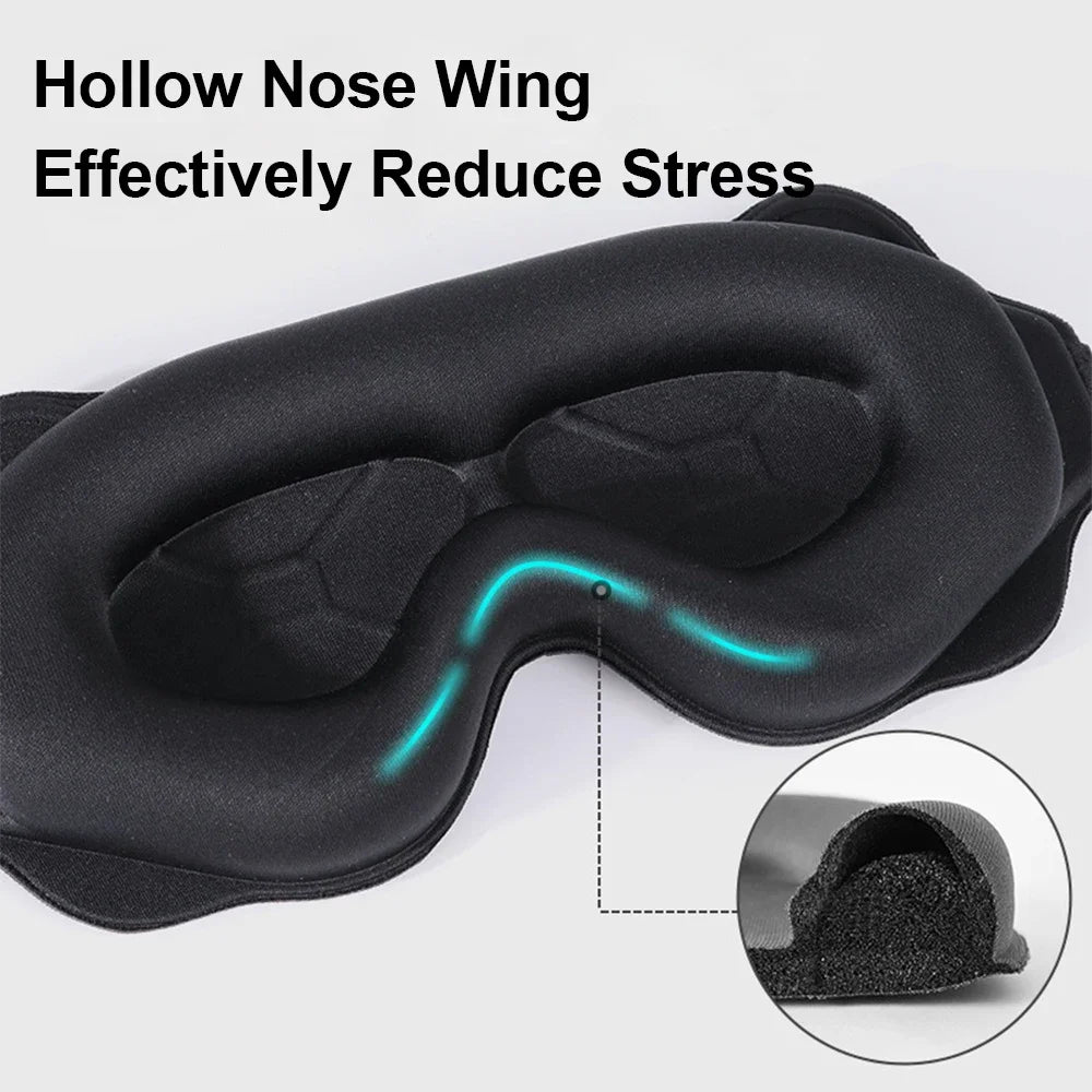 3D Contoured Blackout Sleep Mask – Soft Padded Eye Mask With Adjustable Strap - Goodify Mart