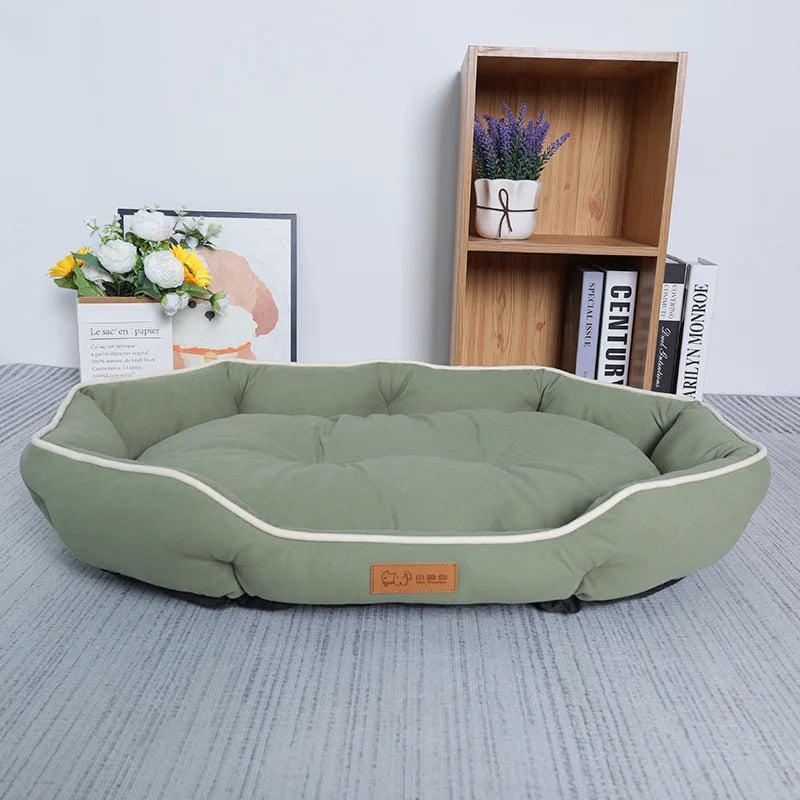 Large Corduroy Dog Sofa Bed – Warm Washable Cushion For Dogs & Cats