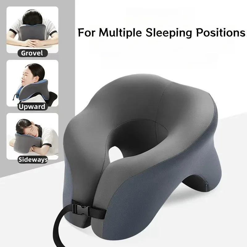 U-Shaped Memory Foam Travel Pillow – Adjustable Neck Support For Flights & Naps