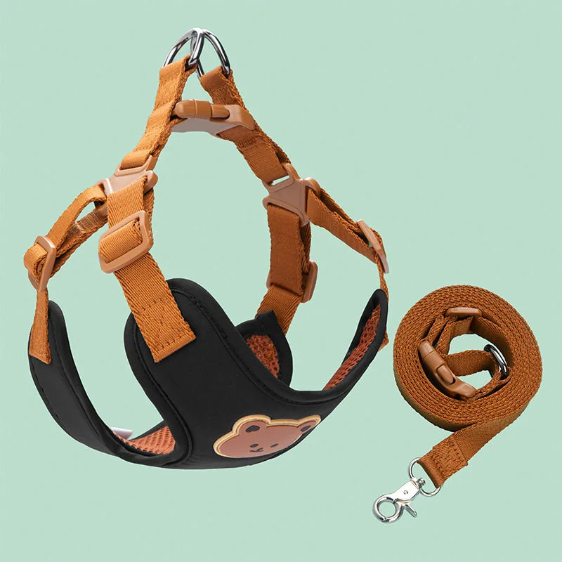 Breathable Dog Harness & Leash Set – Adjustable Puppy Vest for Small & Medium Dogs & Cats