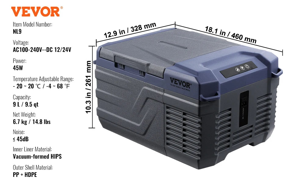 Portable Car Refrigerator Freezer – 8L–75L Single & Dual-Zone Compressor Cooler With Bluetooth