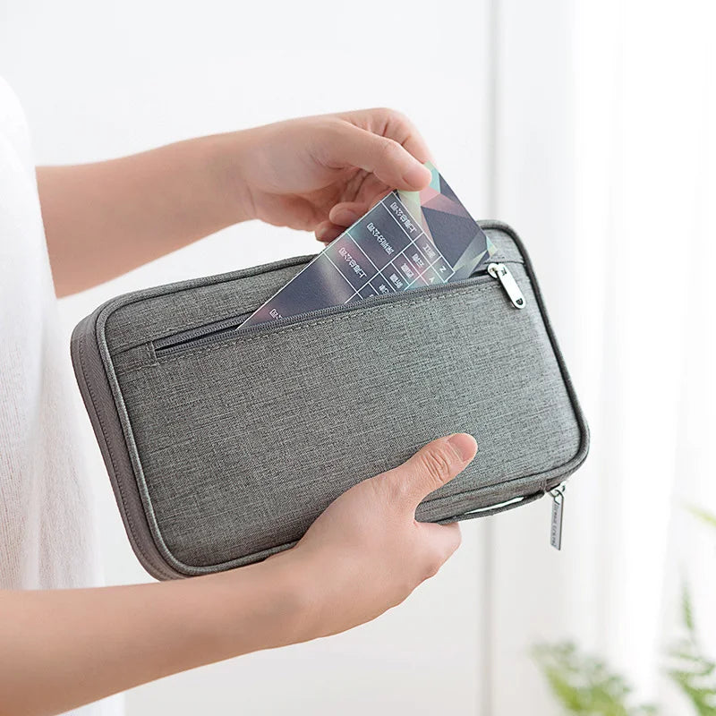 Family Passport Wallet & Travel Document Organizer – Multi-Pocket Card and Ticket Case