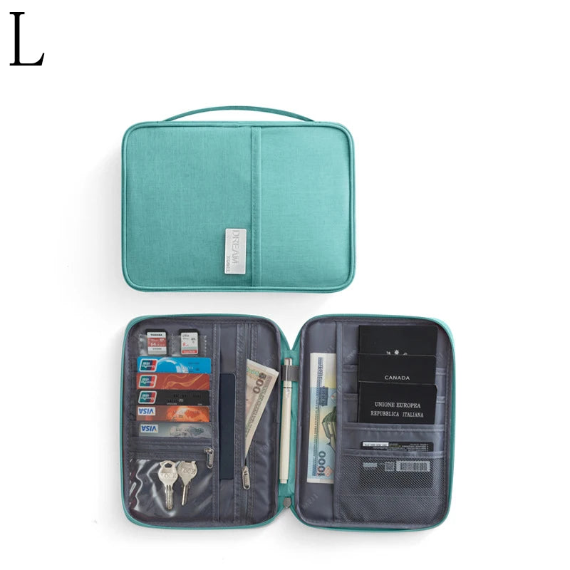 Family Passport Wallet & Travel Document Organizer – Multi-Pocket Card and Ticket Case