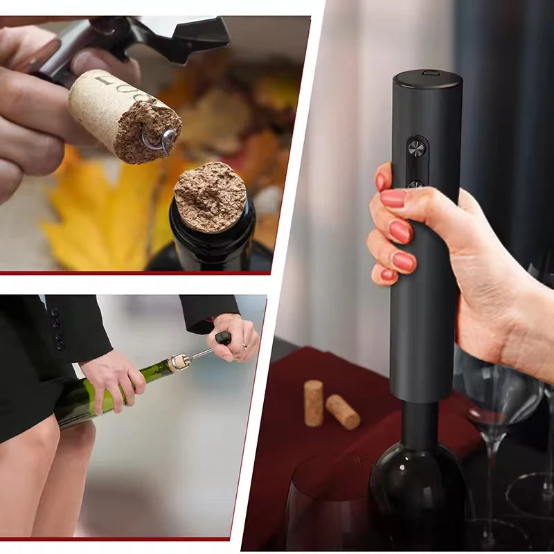 Electric Wine Opener Gift Set – Automatic Red Wine Bottle Opener with Stopper & Pourer