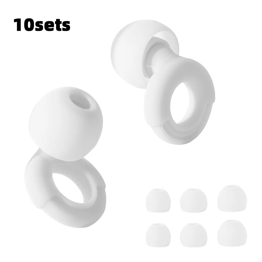 Reusable Silicone Noise-Reducing Earplugs – 4 Sizes for Sleep, Swimming and Travel