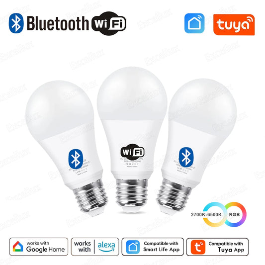 Tuya E27 Smart LED Bulb 15W – RGB + Warm & Cool White