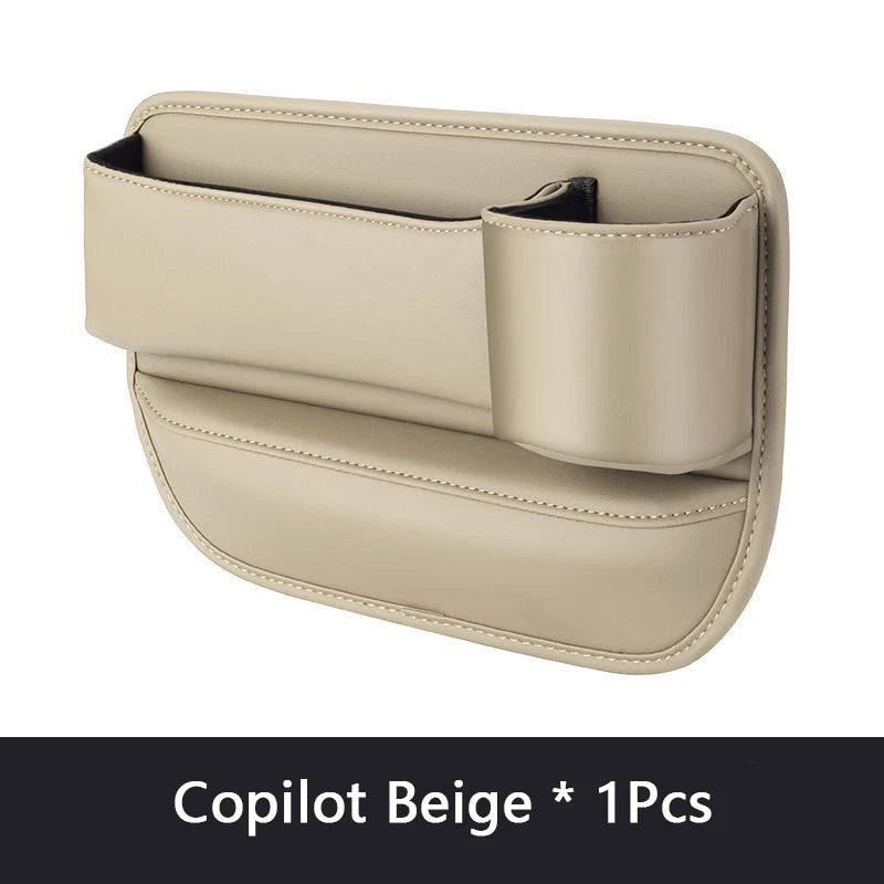 PU Leather Car Seat Gap Organizer With Phone, Cup And Key Storage – 1/2 Pieces