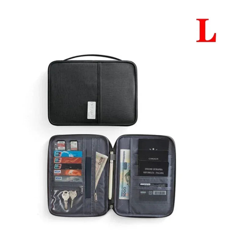 Large Waterproof Family Passport Wallet – Women’s Travel Document Organizer Bag