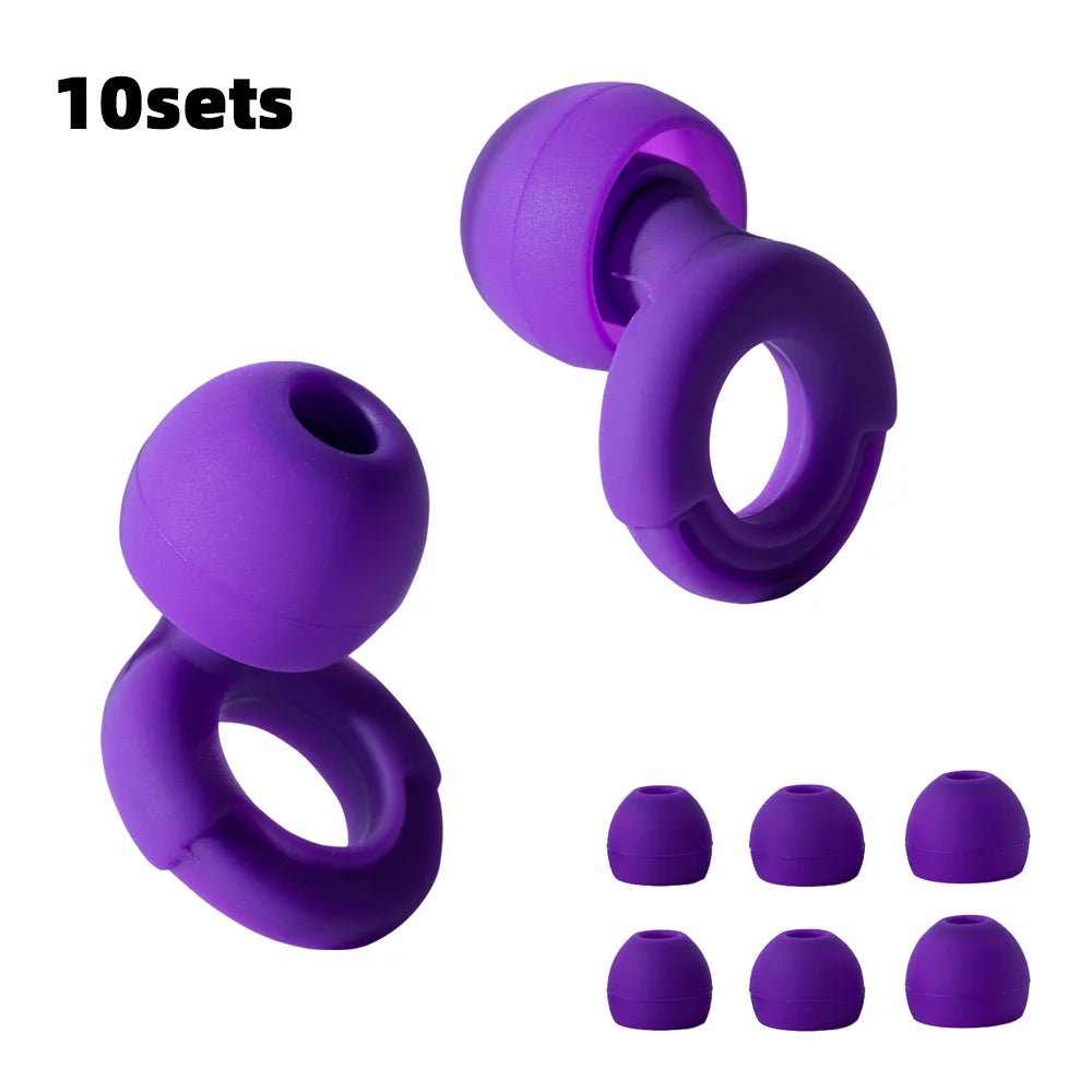 Reusable Silicone Noise-Reducing Earplugs – 4 Sizes for Sleep, Swimming and Travel - Goodify Mart