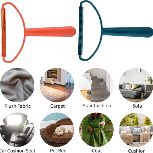 Reusable Pet Hair Remover – Portable Manual Lint Scraper for Couch, Carpet & Rugs