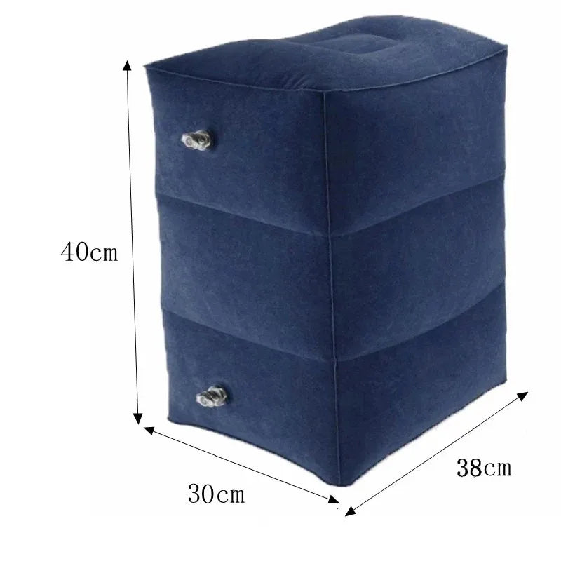 Inflatable Travel Footrest Pillow – Portable Leg Rest for Airplanes, Cars and Buses