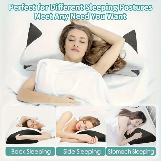 Ergonomic Wave Memory Foam Pillow For Side, Back & Stomach Sleepers