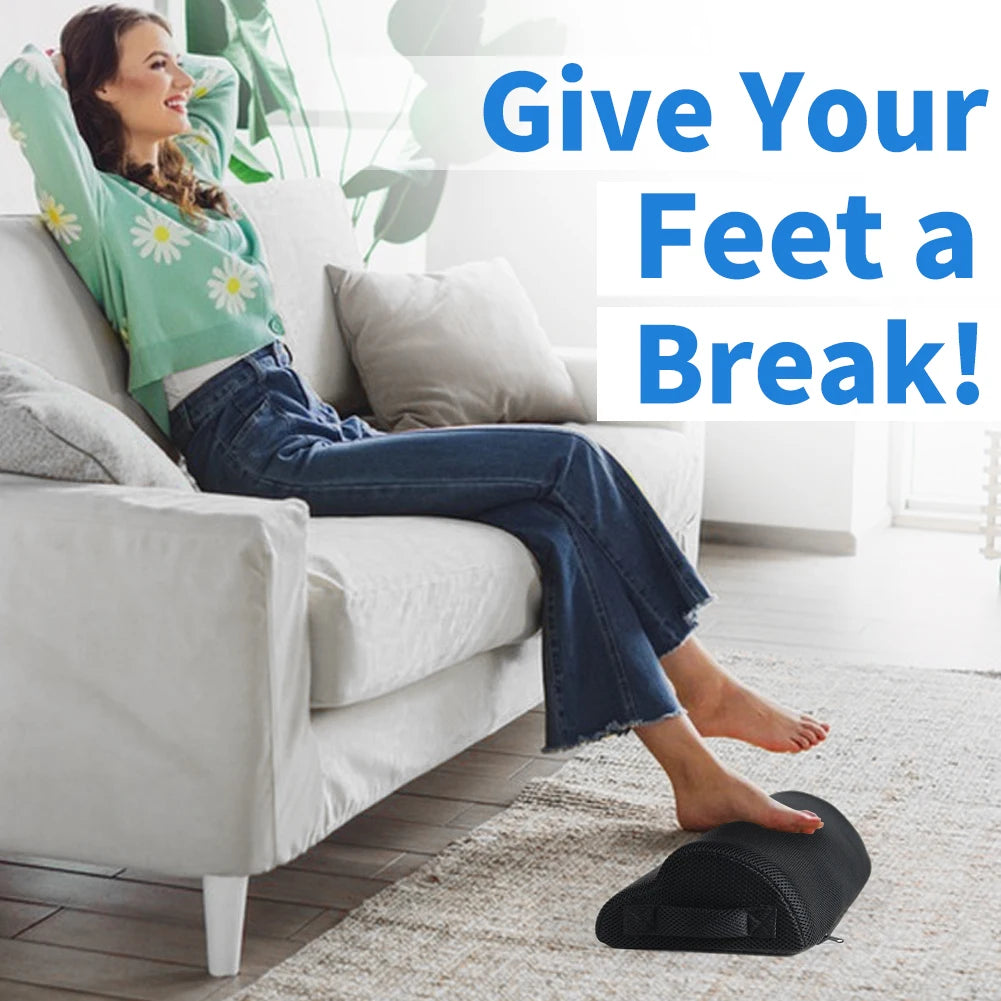 Memory Foam Under-Desk Footrest – 40 × 20 × 10cm Office, Gaming and Home Leg Support