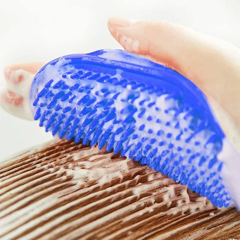 Eelhoe Silicone Pet Bath Brush – Waterproof Dog & Cat Grooming Glove for Deshedding & Massage