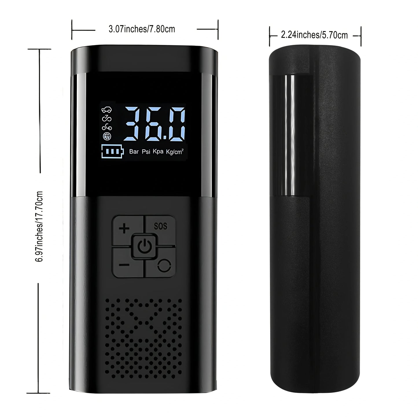 STSCELZ Portable Cordless Tire Inflator – 150 PSI Air Compressor With Digital Gauge, Auto Stop & LED Light