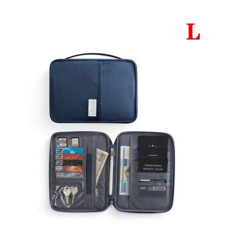 Large Waterproof Family Passport Wallet – Women’s Travel Document Organizer Bag